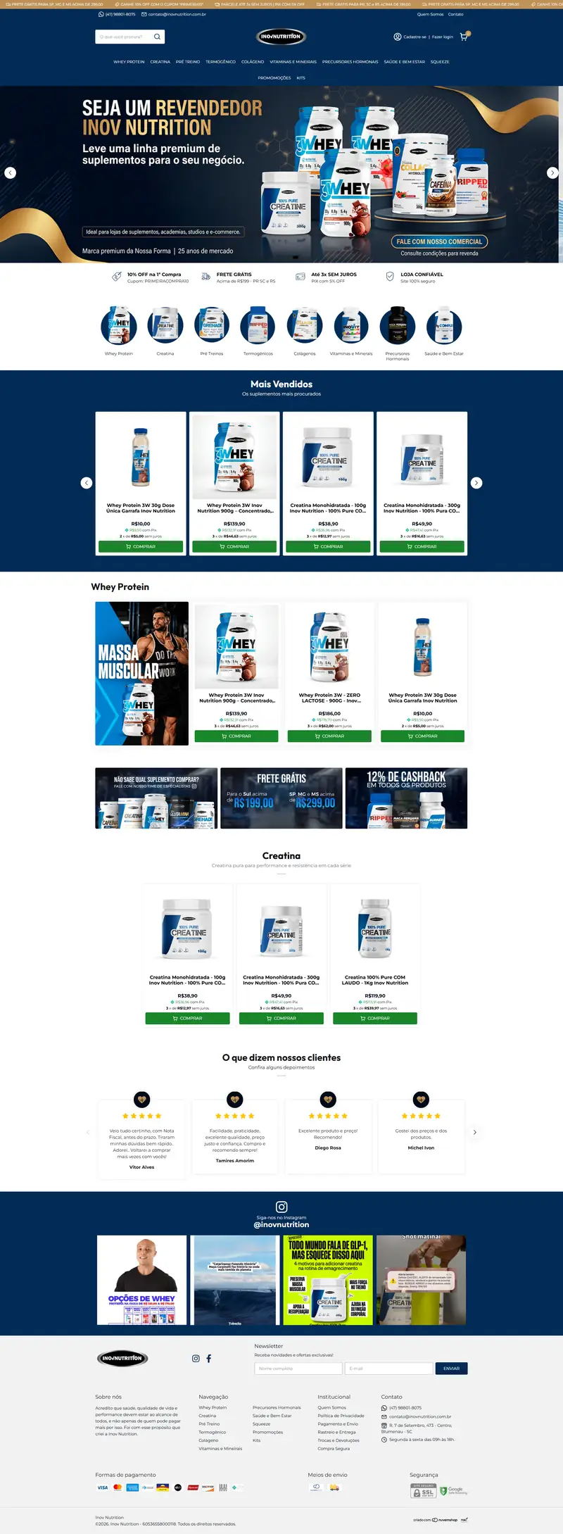 Loja Inov Nutrition desenvolvida pela MAC