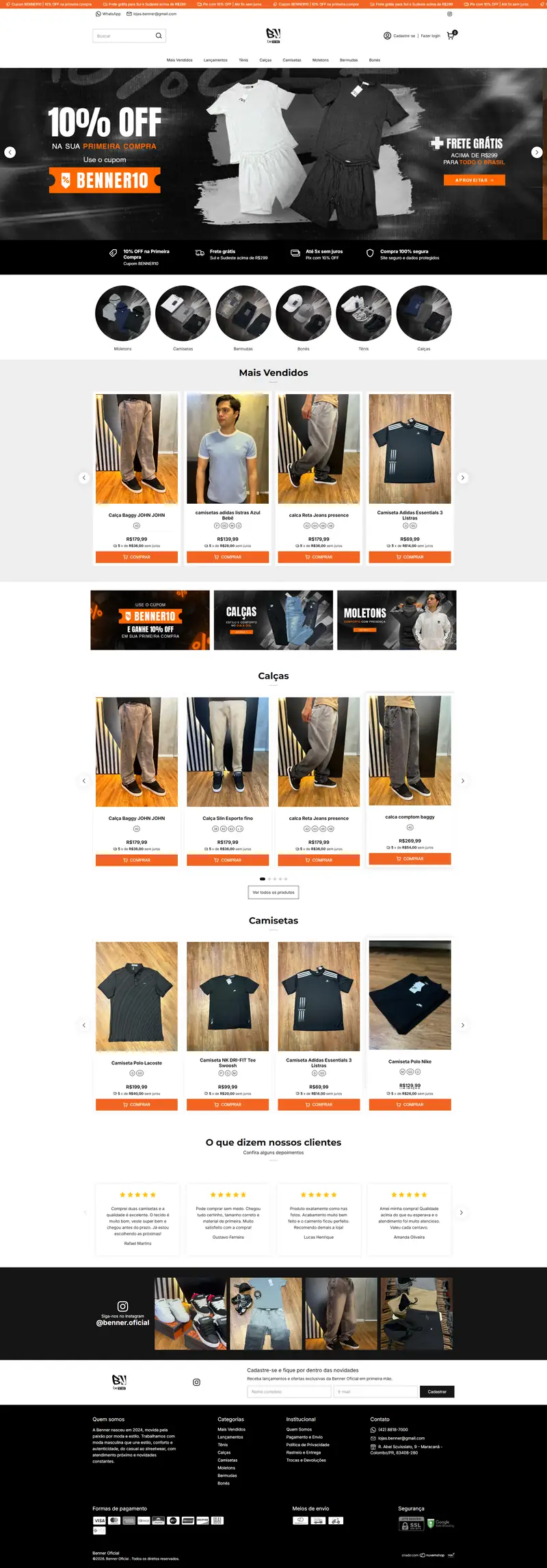 E-commerce Benner Oficial desenvolvido pela MAC Marketing