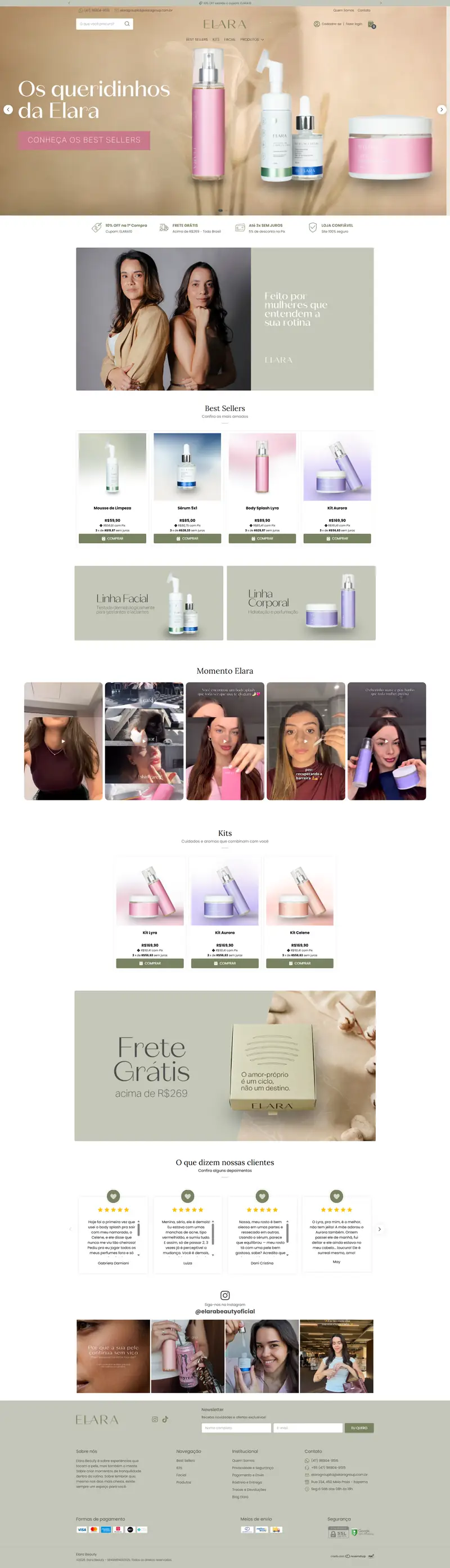 E-commerce Elara Beauty desenvolvido pela MAC Marketing