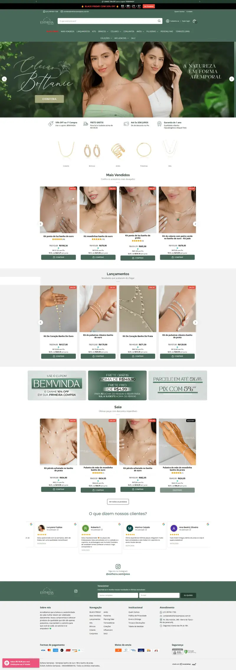 E-commerce Esthera Semijoias desenvolvido pela MAC Marketing
