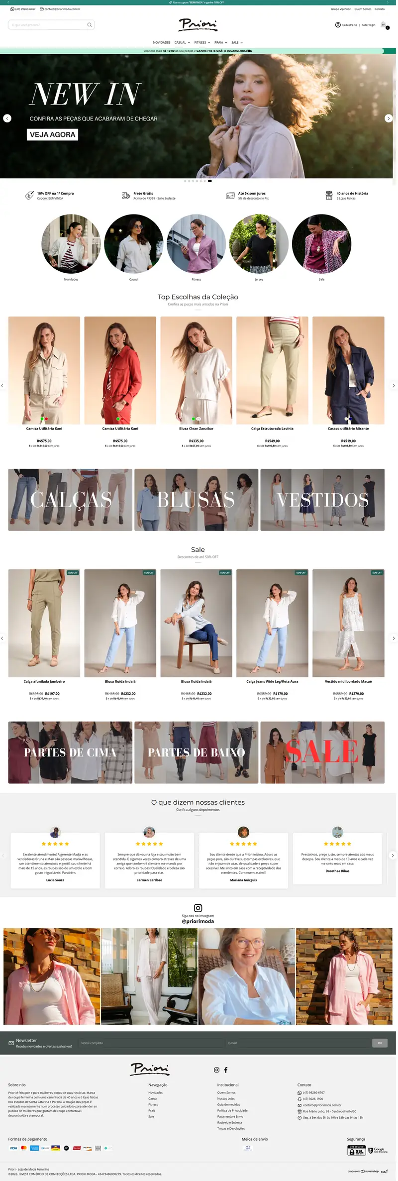 E-commerce Priori desenvolvido pela MAC Marketing